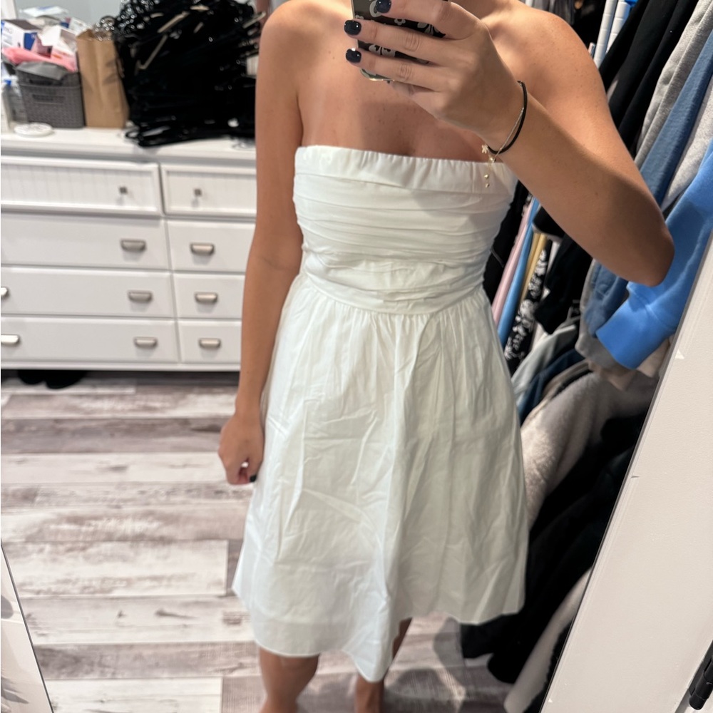 Abercrombie and fitch strapless poplin dress size small